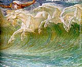 Horses Canvas Paintings - The Horses of Neptune [detail 1]